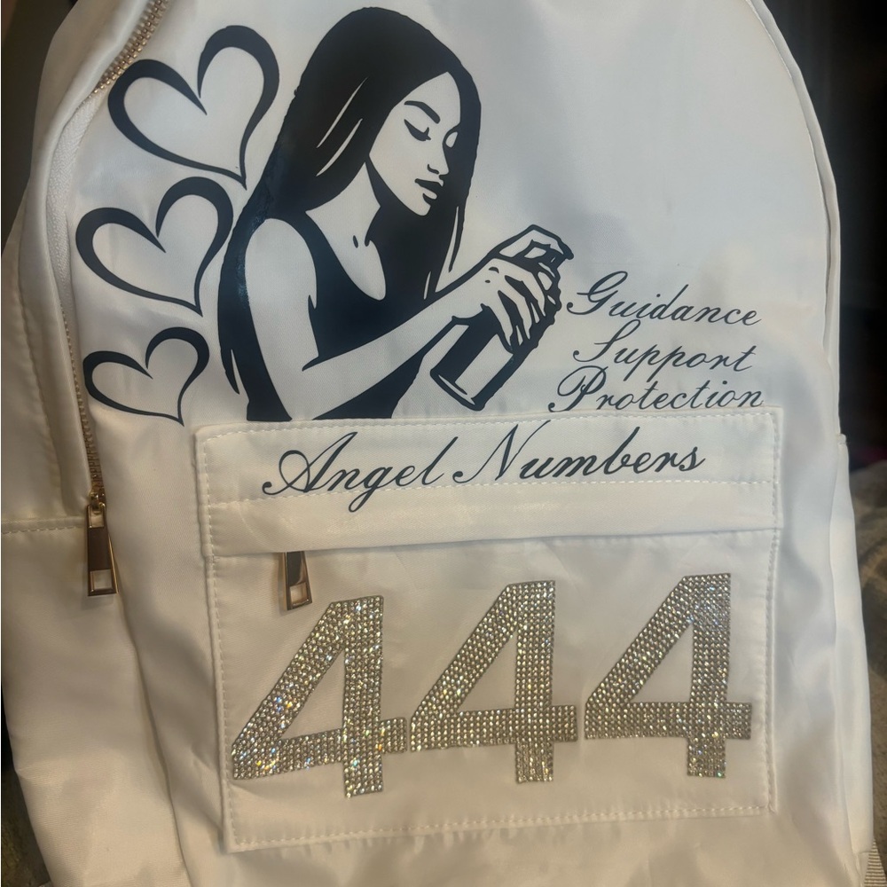 Black and White Artistic Backpack with Custom Design